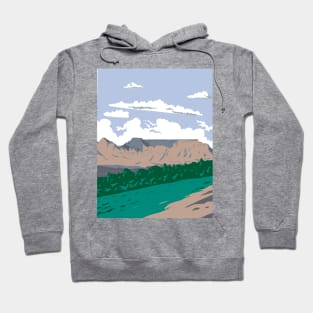 Table Mountain National Park in Cape Town South Africa WPA Art Deco Poster Hoodie